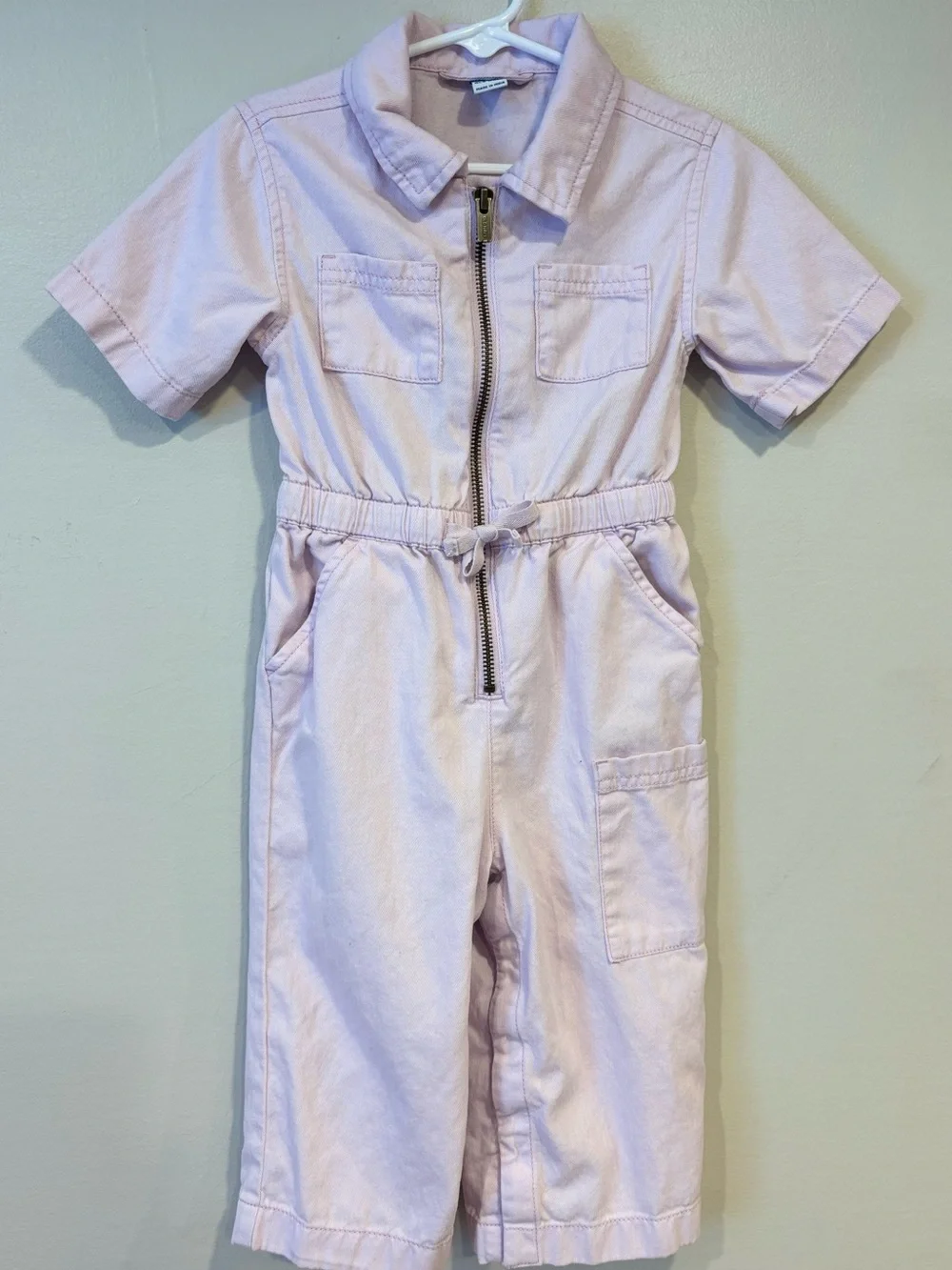 Old Navy Short-Sleeve Utility Cargo Jumpsuit Lilac Ice Toddler Girls 2T
